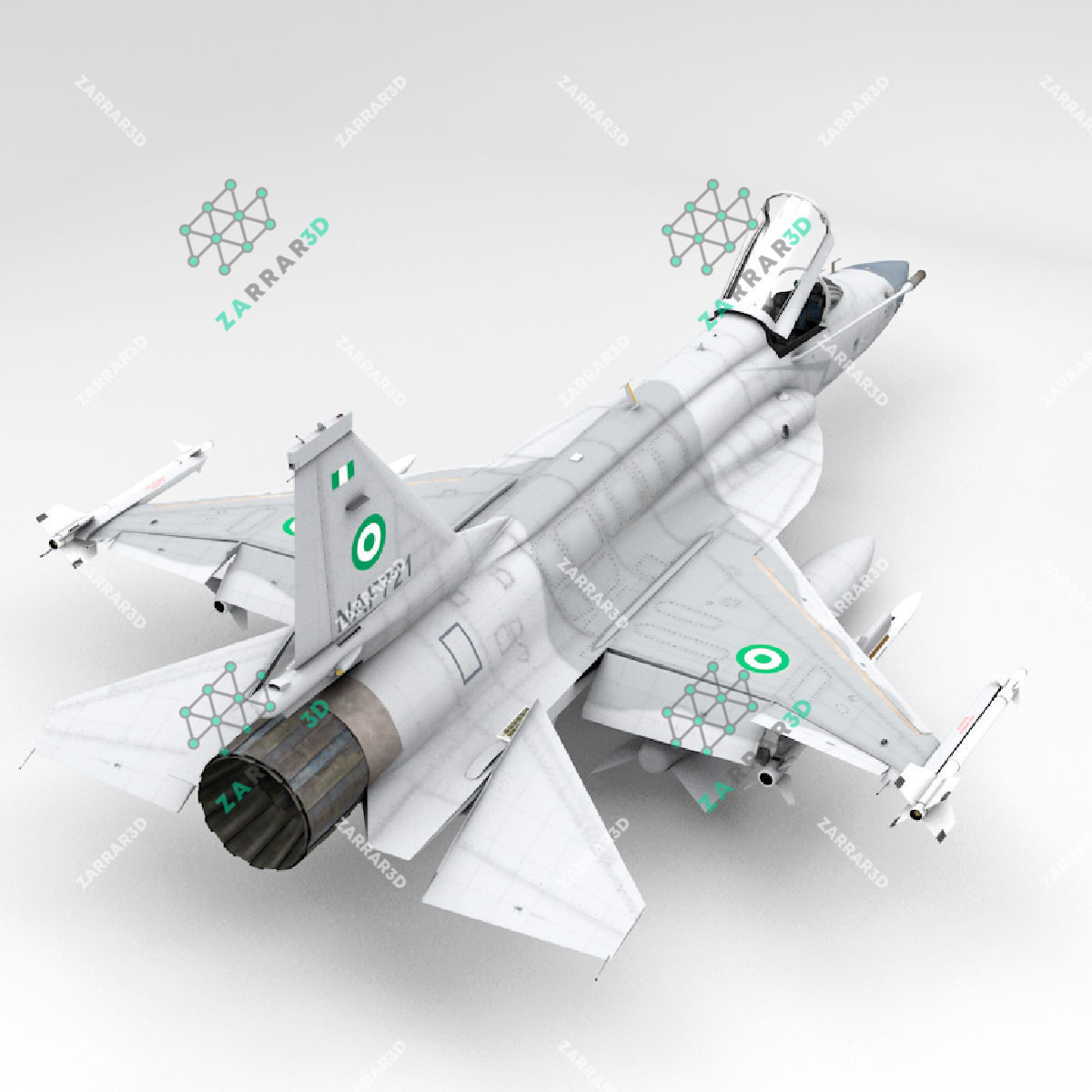 JF-17 Thunder Nigeria Realistic Rigged Low-poly 3D model_5