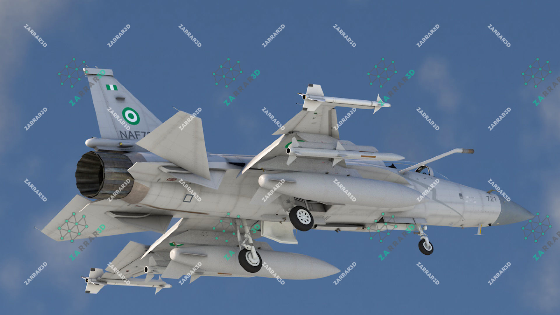 JF-17 Thunder Nigeria Realistic Rigged Low-poly 3D model_2