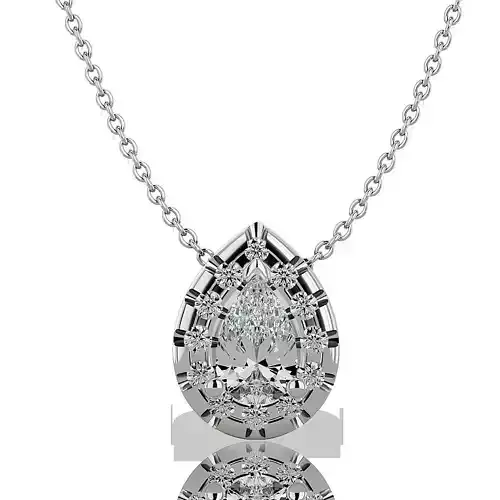 Pendant-111 pear shaped diamond pendant on chain