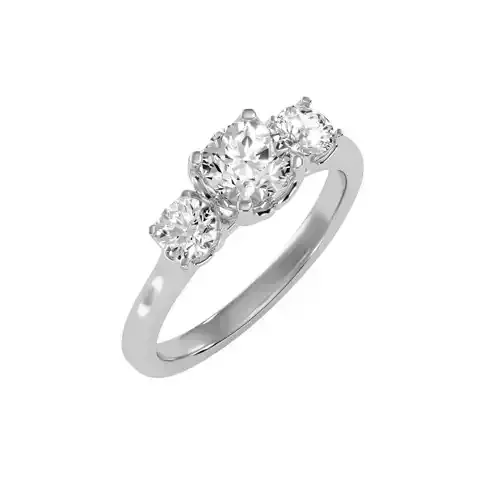Ring-112 three stone diamond engagement ring gold