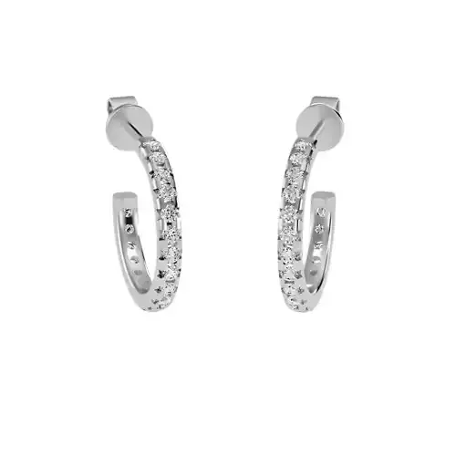 Earrings-114 rose gold hoop earrings with diamonds 3D print model