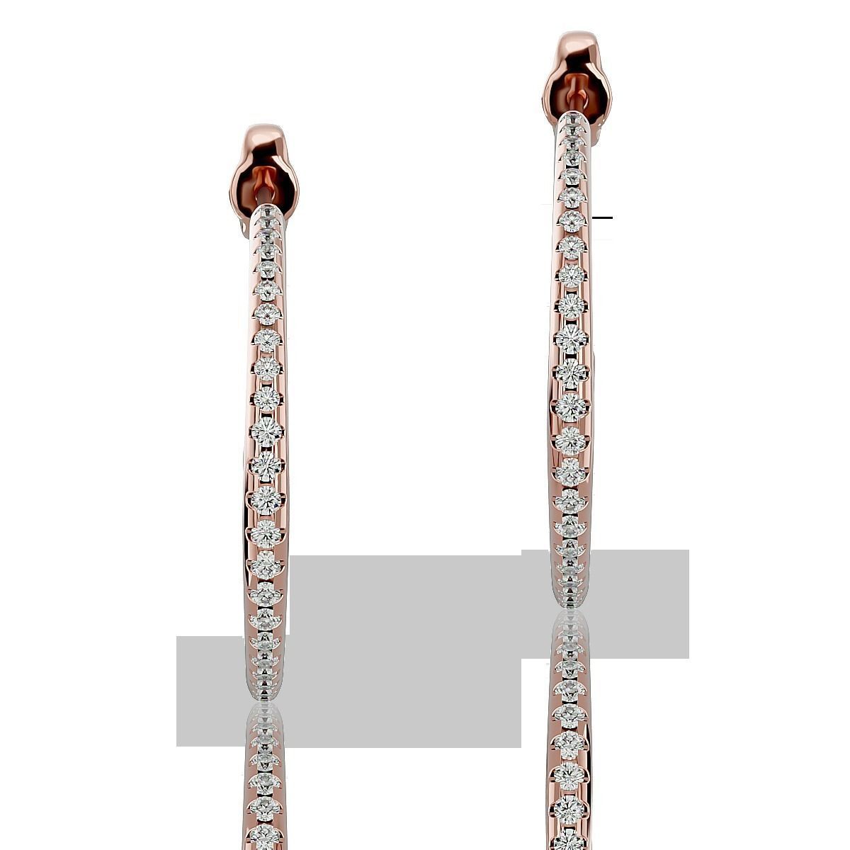 Earrings-113 rose gold hoop earrings with diamonds 3D print model_4
