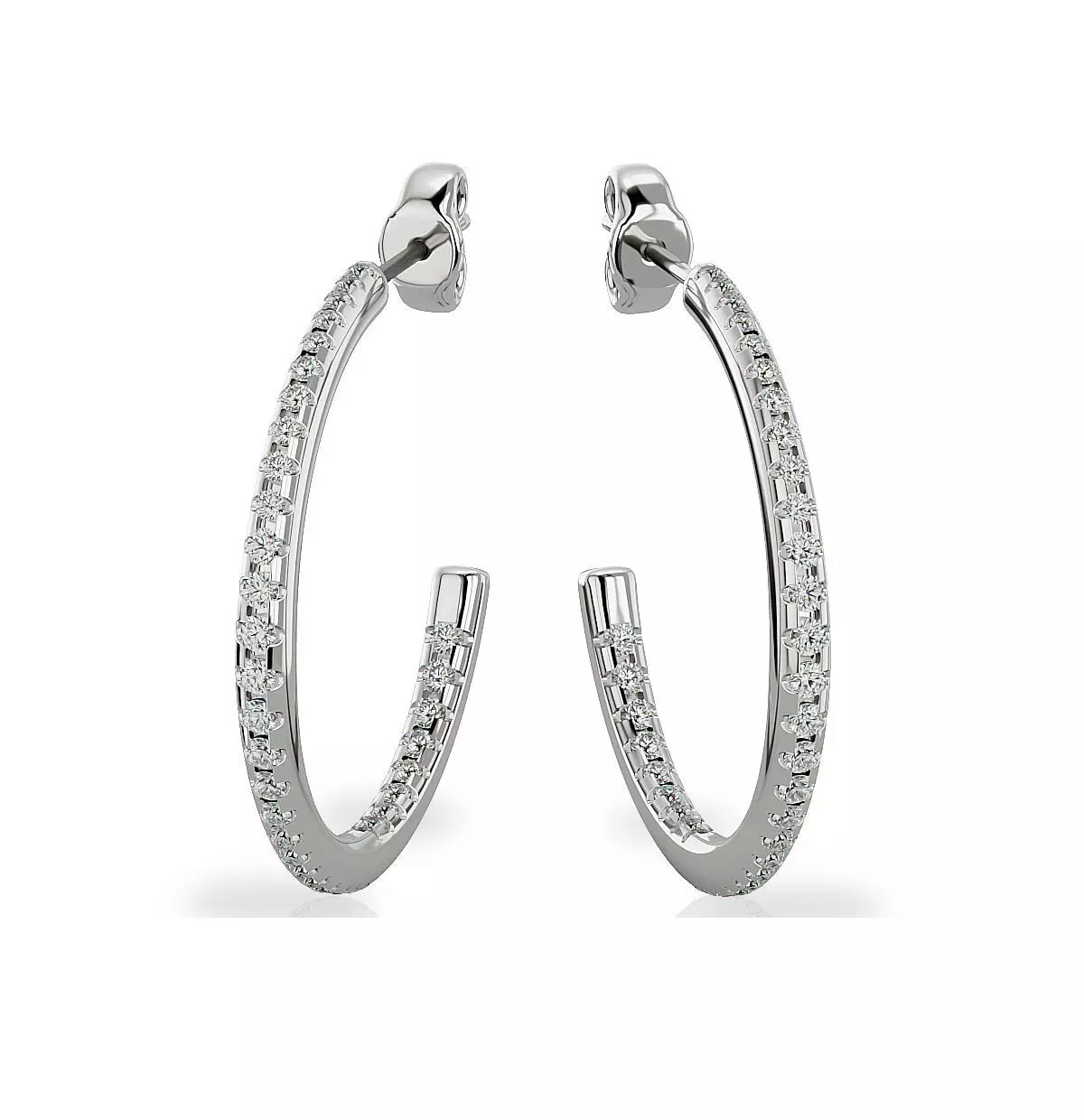 Earrings-113 rose gold hoop earrings with diamonds 3D print model_0