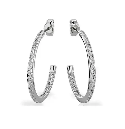 Earrings-113 rose gold hoop earrings with diamonds 3D print model