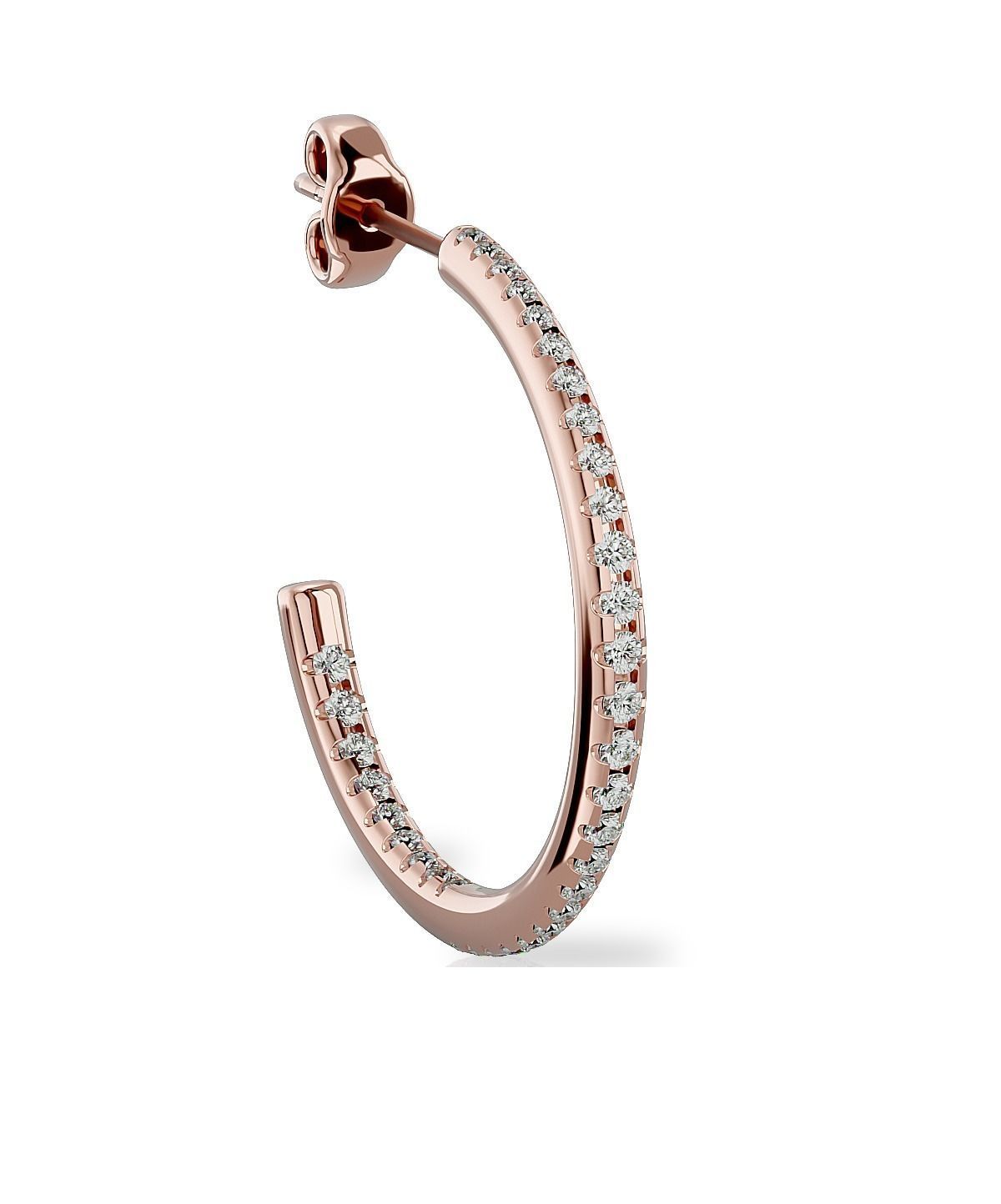 Earrings-113 rose gold hoop earrings with diamonds 3D print model_3