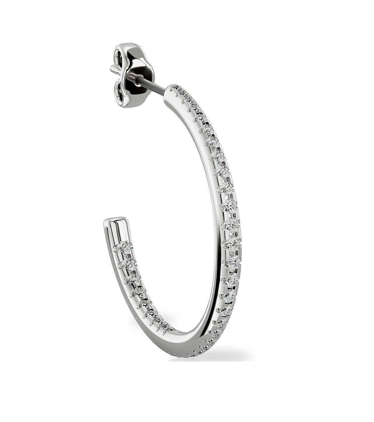 Earrings-113 rose gold hoop earrings with diamonds 3D print model_5