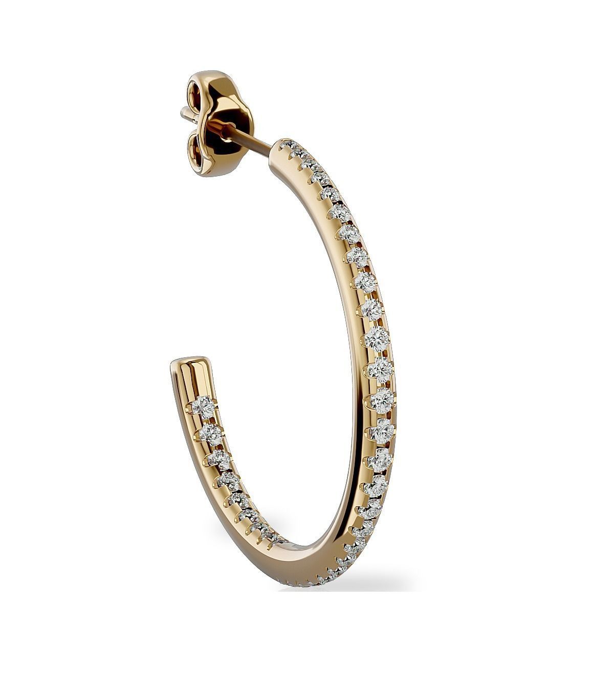 Earrings-113 rose gold hoop earrings with diamonds 3D print model_8