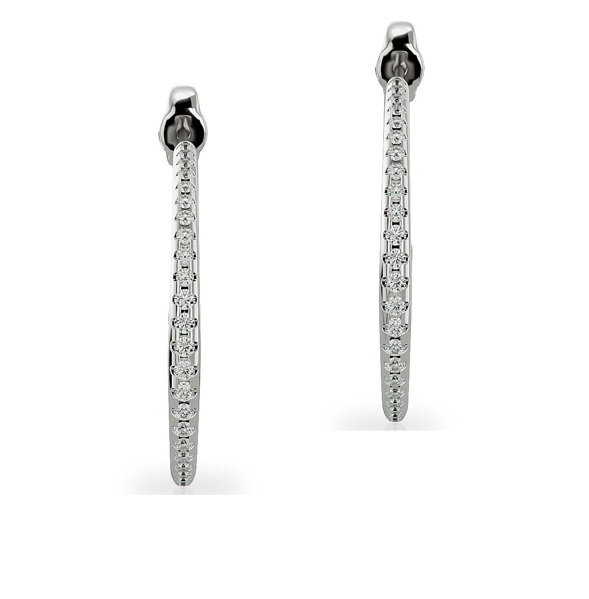 Earrings-113 rose gold hoop earrings with diamonds 3D print model_6