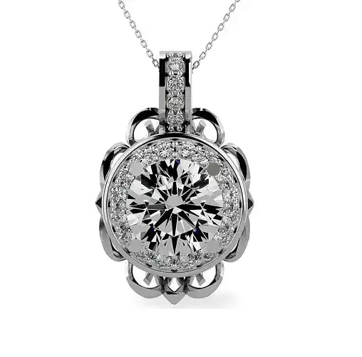 Pendant-140151 rose gold pendant with oval cut diamond