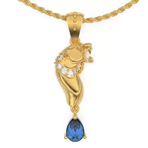 Tiger pendant Silver Gold  Print