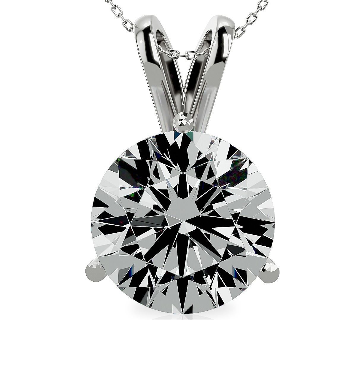 Pendant-140114 round brilliant cut diamond pendant in rose gold 3D print model_5