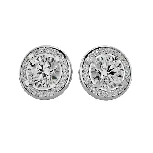 Earrings-139917 rose gold diamond stud earrings 3D print model