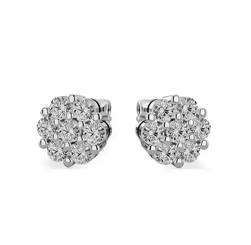 Earrings-139914 diamond cluster stud earring 3D print model