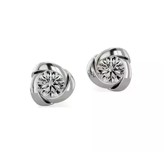 Earrings-137368 rose gold stud earring with diamond 3D print model