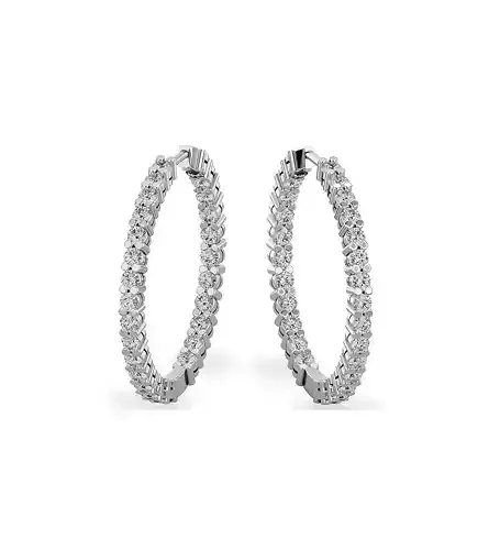 Earrings-128808 diamond hoop earrings in rose gold