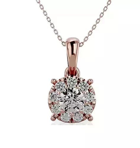 Pendant-110534 diamond pendant in rose gold 3D print model