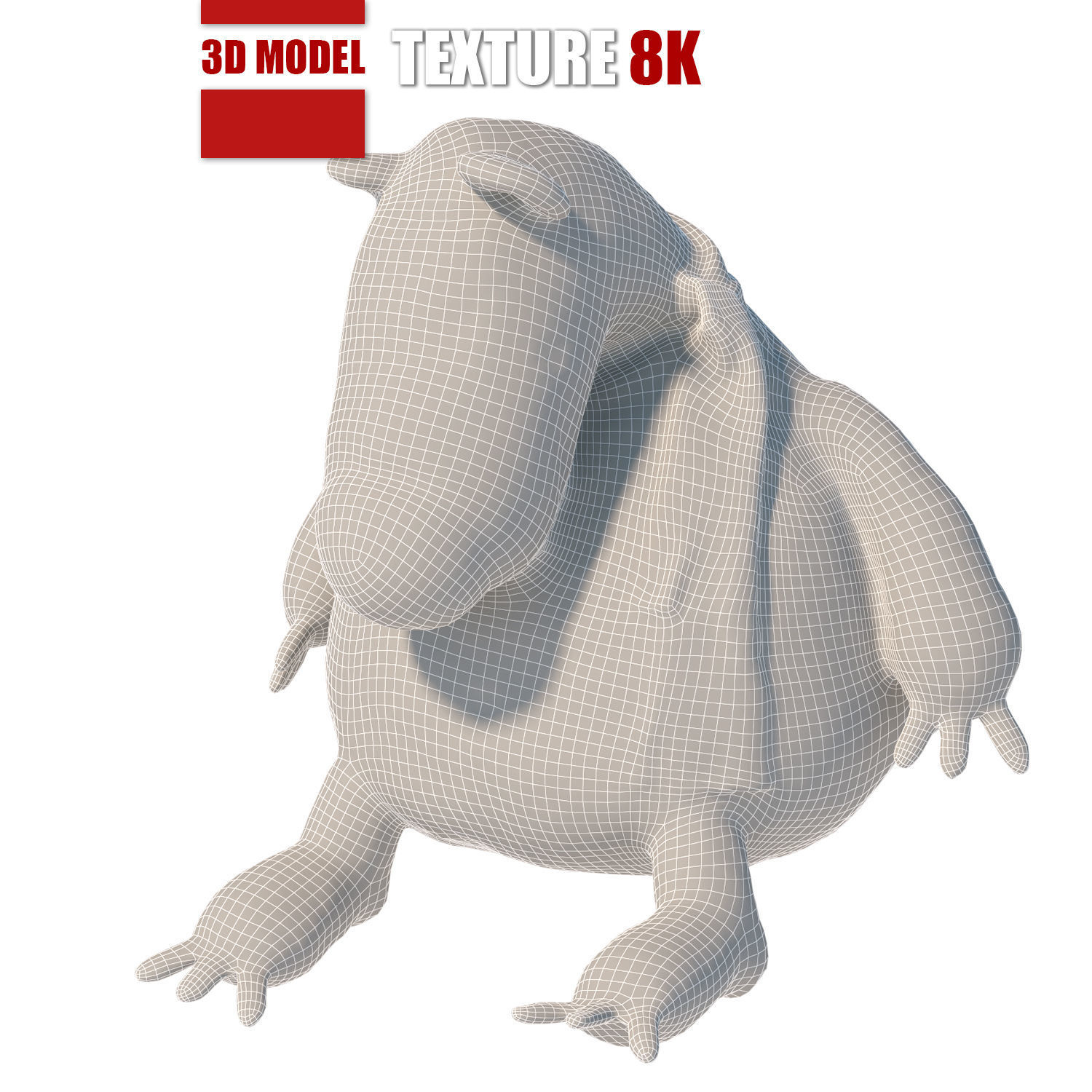 Toy polar bear 129 Low-poly 3D model_3