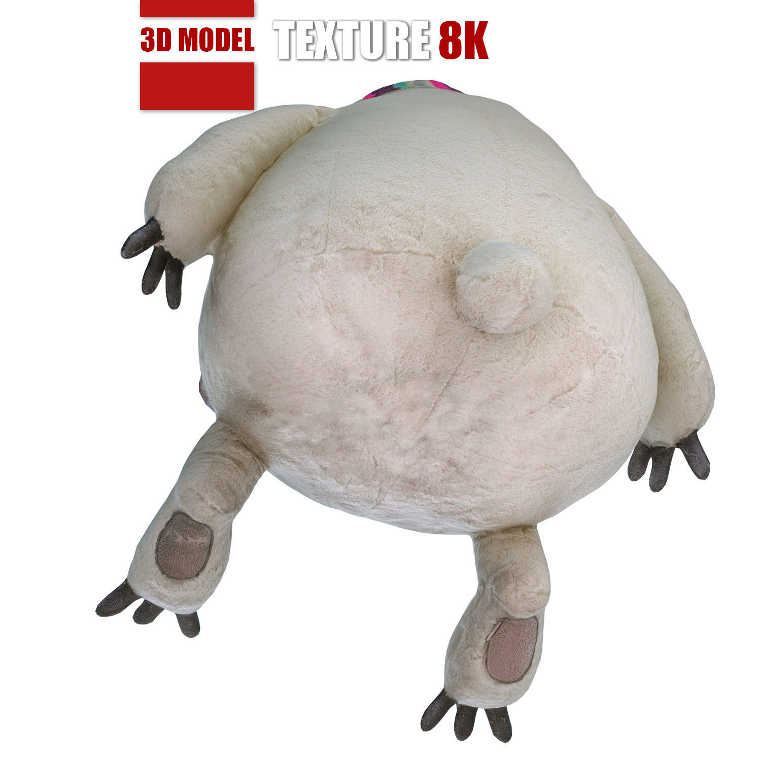 Toy polar bear 129 Low-poly 3D model_1