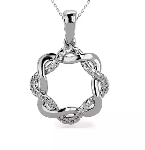 Pendant-103234 pendant with diamonds in center