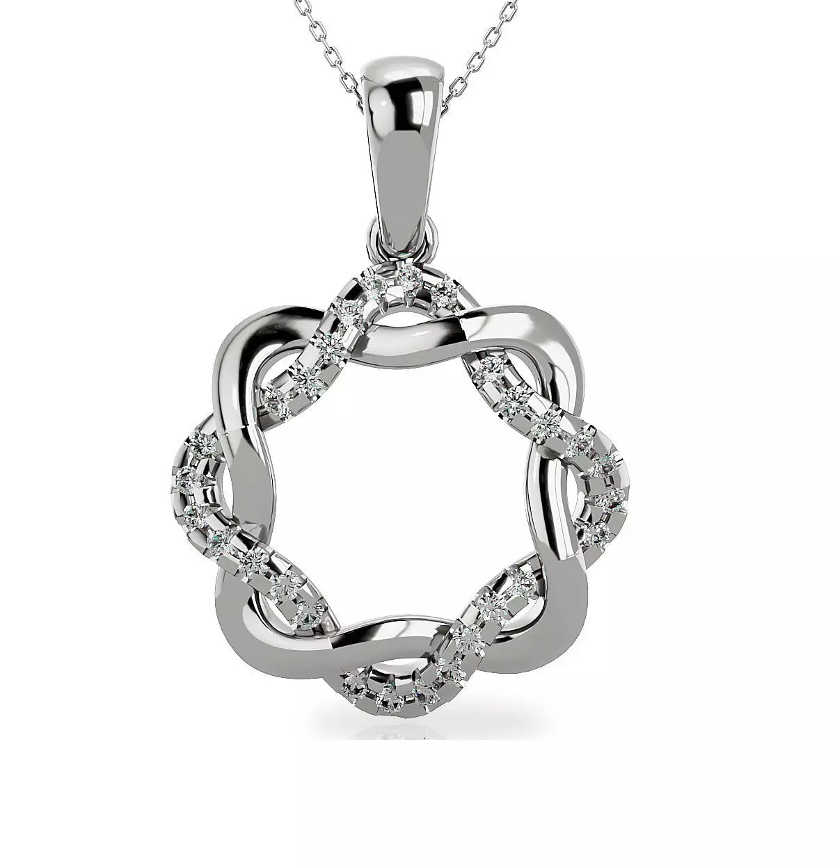 Pendant-103234 pendant with diamonds in center 3D print model