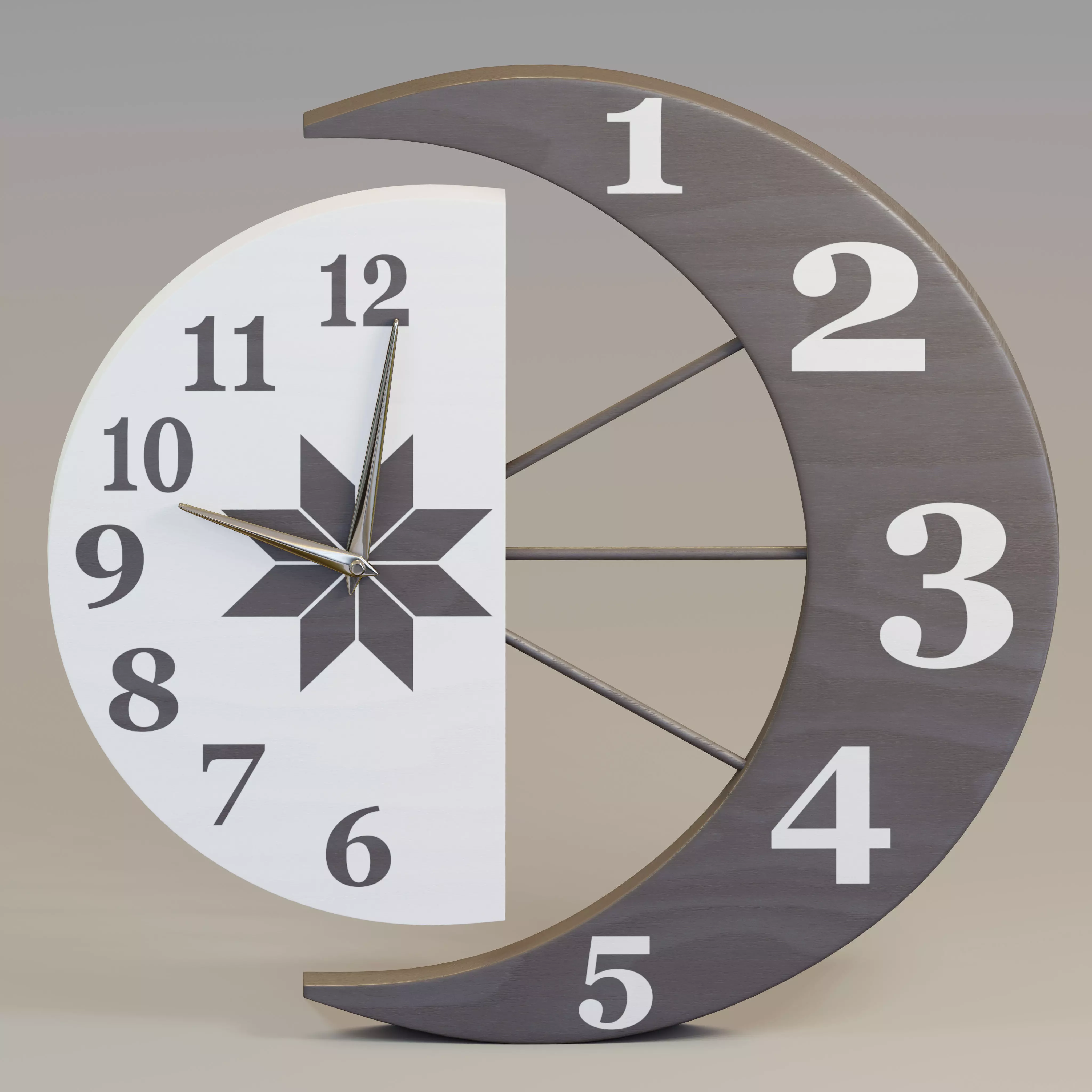 Lunar wall clock 3D model_0