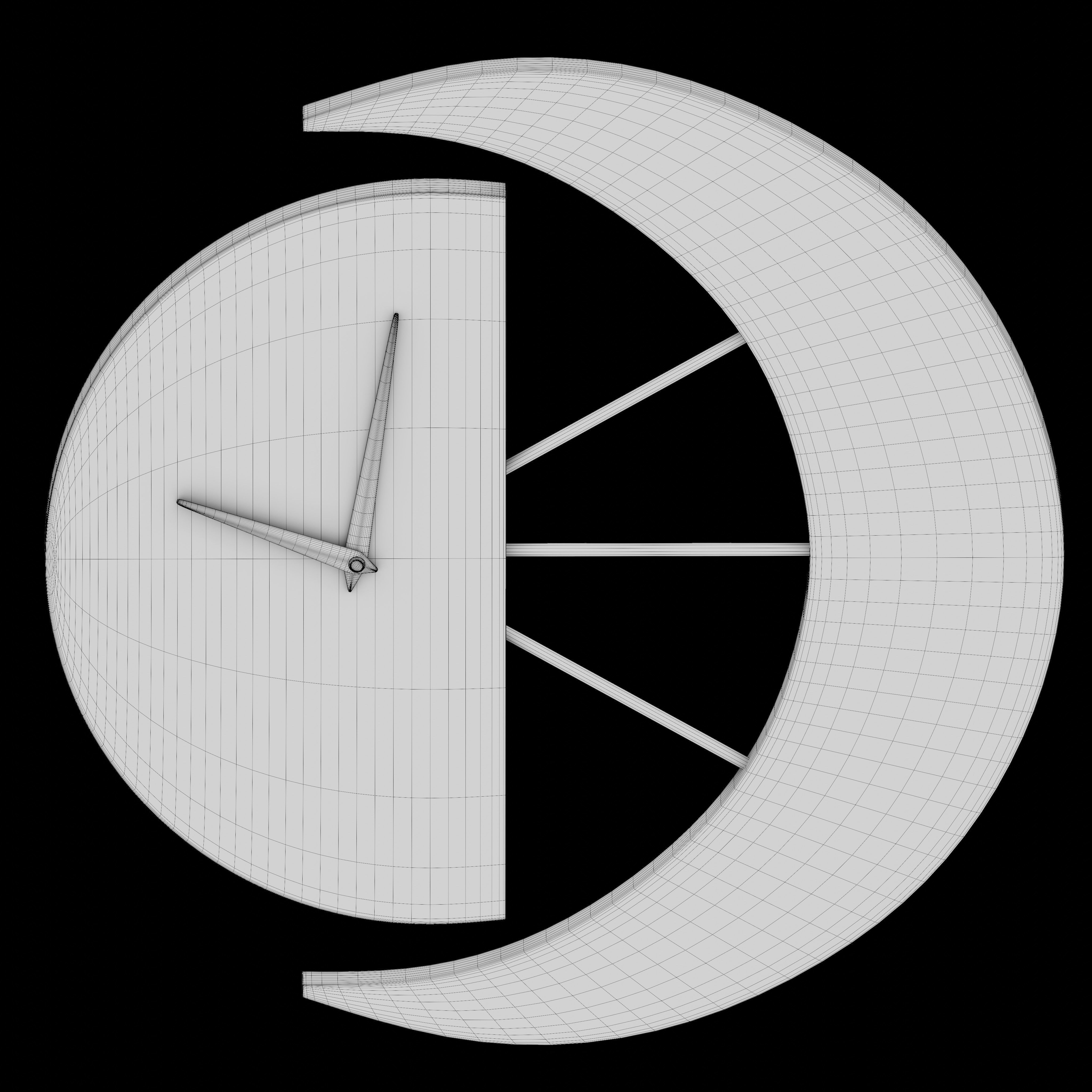 Lunar wall clock 3D model_4