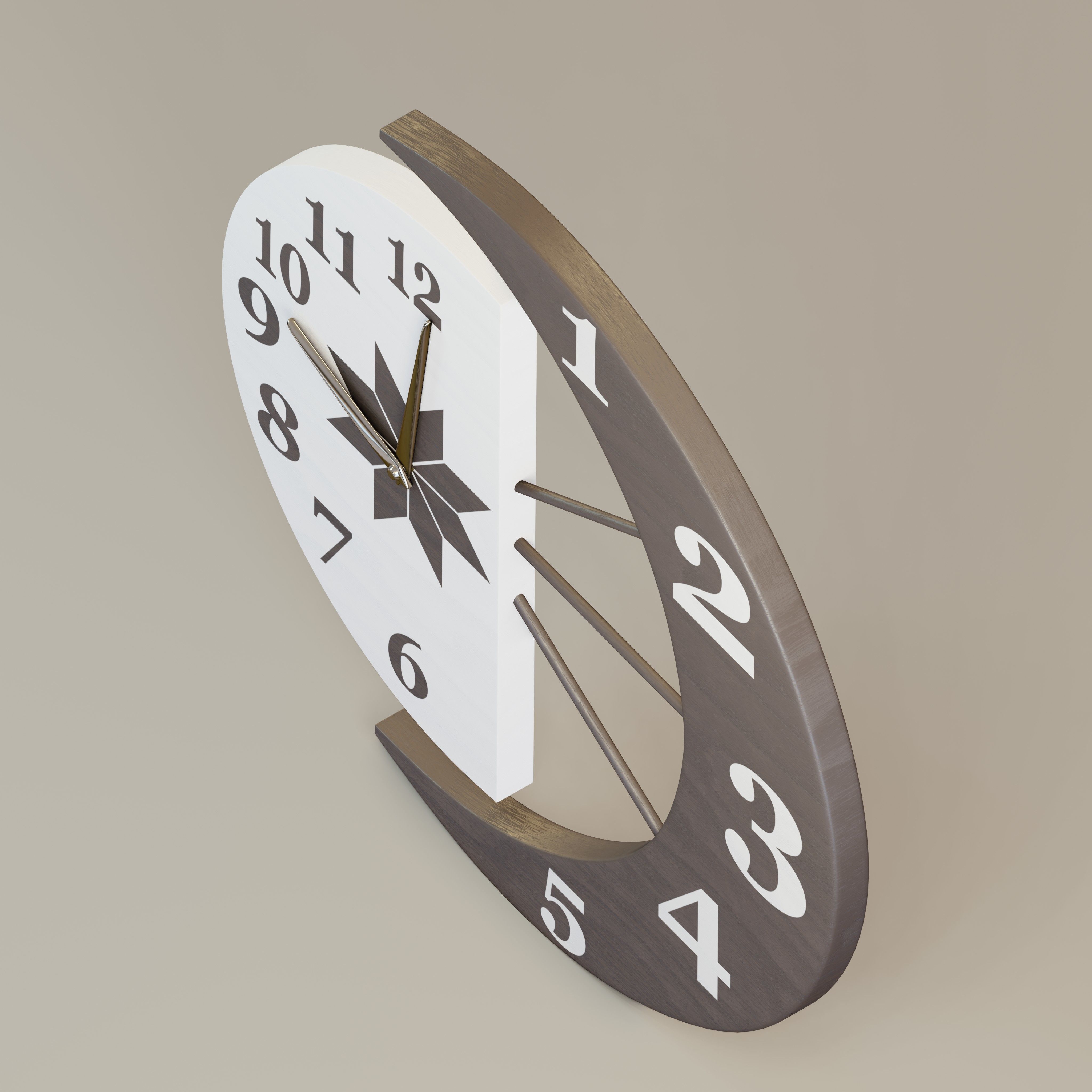 Lunar wall clock 3D model_1