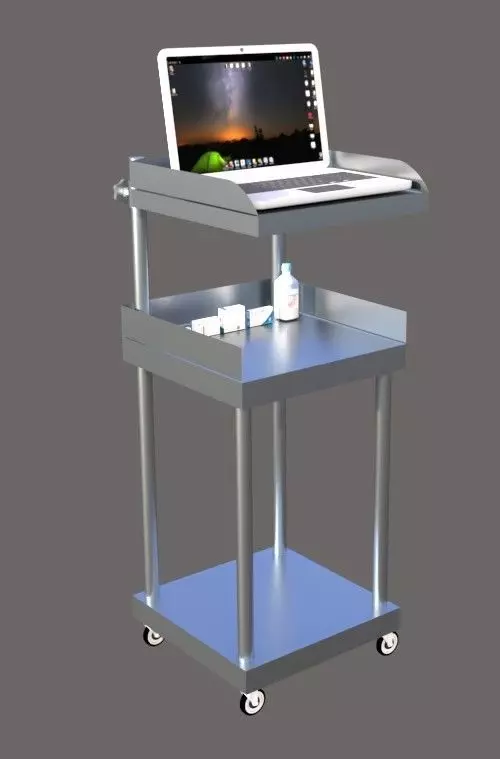 Steel Doctors Visiting Trolley Low-poly 3D model