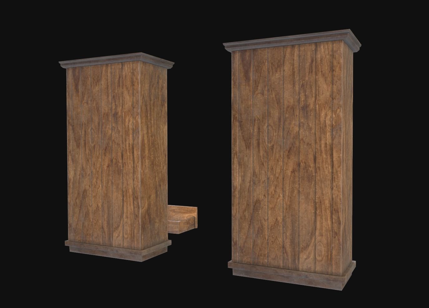 Old Shelf Low-poly 3D model_3