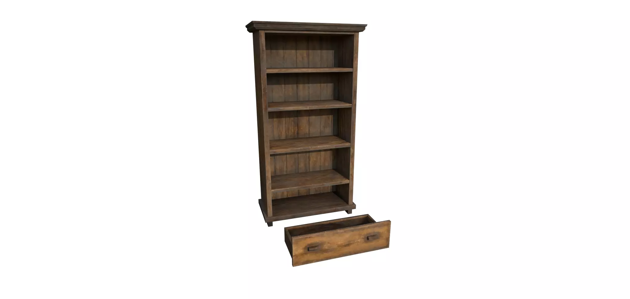 Old Shelf Low-poly 3D model_0