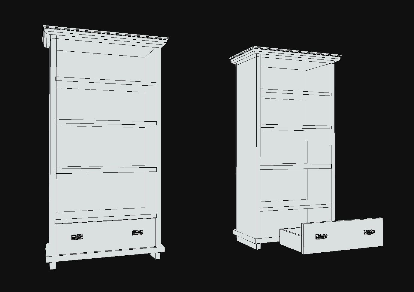Old Shelf Low-poly 3D model_7