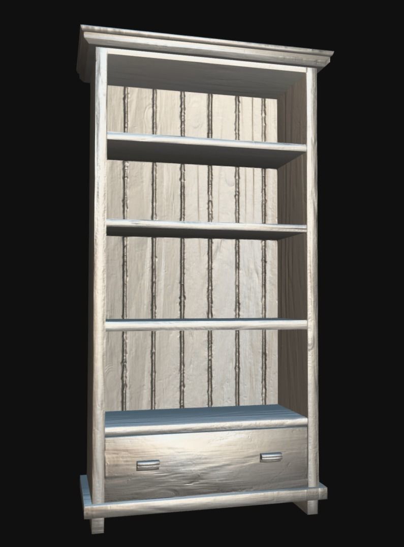 Old Shelf Low-poly 3D model_5