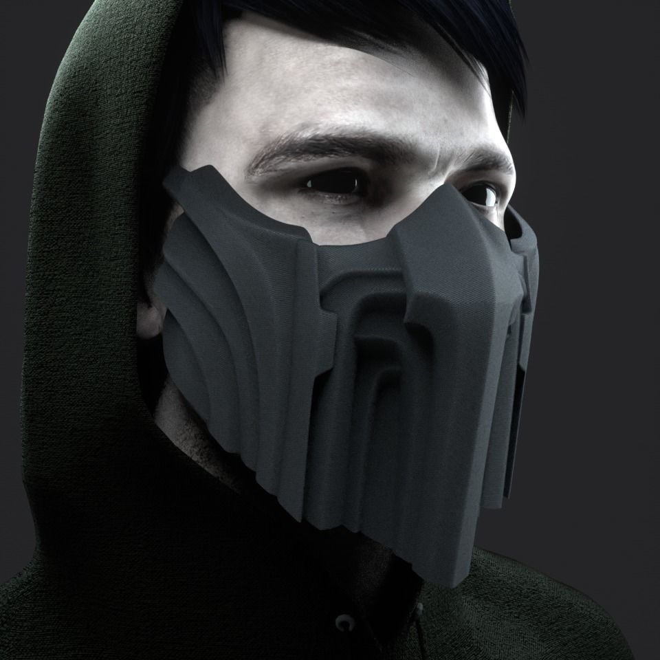 3 type of Mask cover masks bundle 3D print model_10