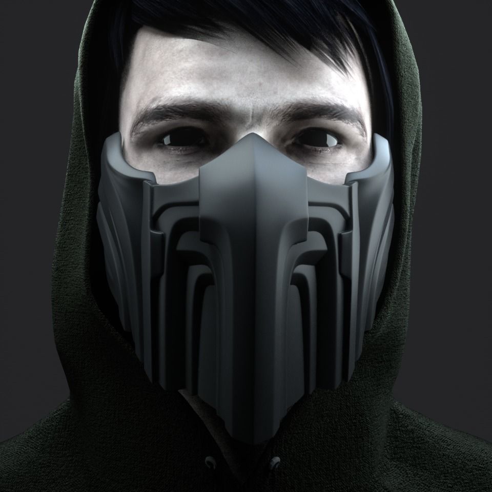 3 type of Mask cover masks bundle 3D print model_3
