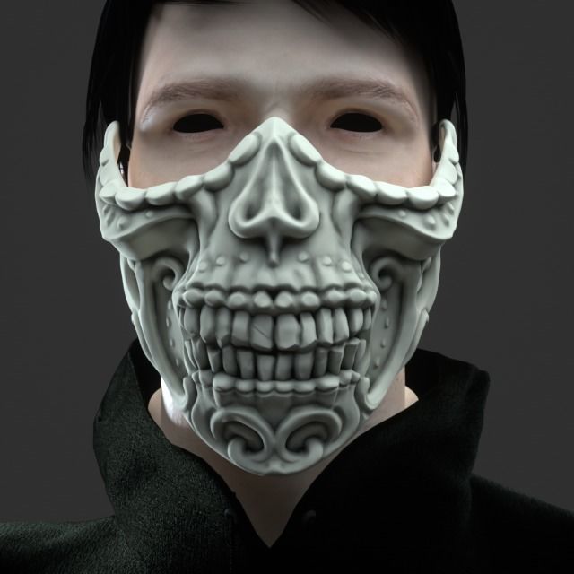 3 type of Mask cover masks bundle 3D print model_19