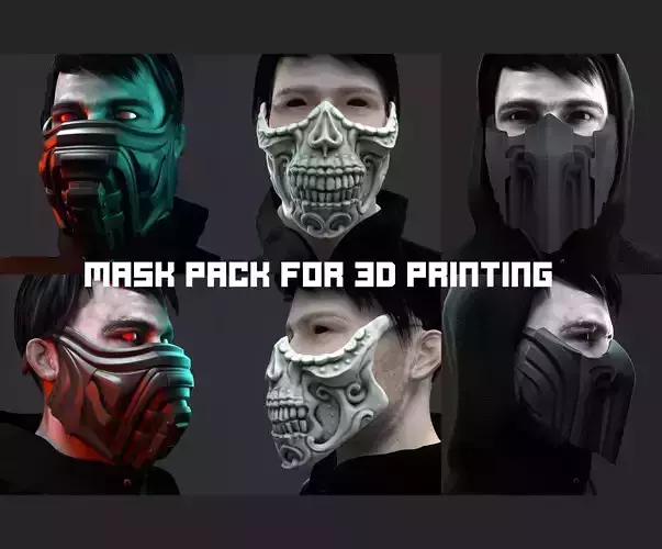 3 type of Mask cover masks bundle 3D print model