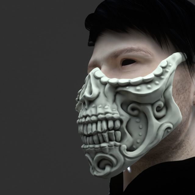 3 type of Mask cover masks bundle 3D print model_2