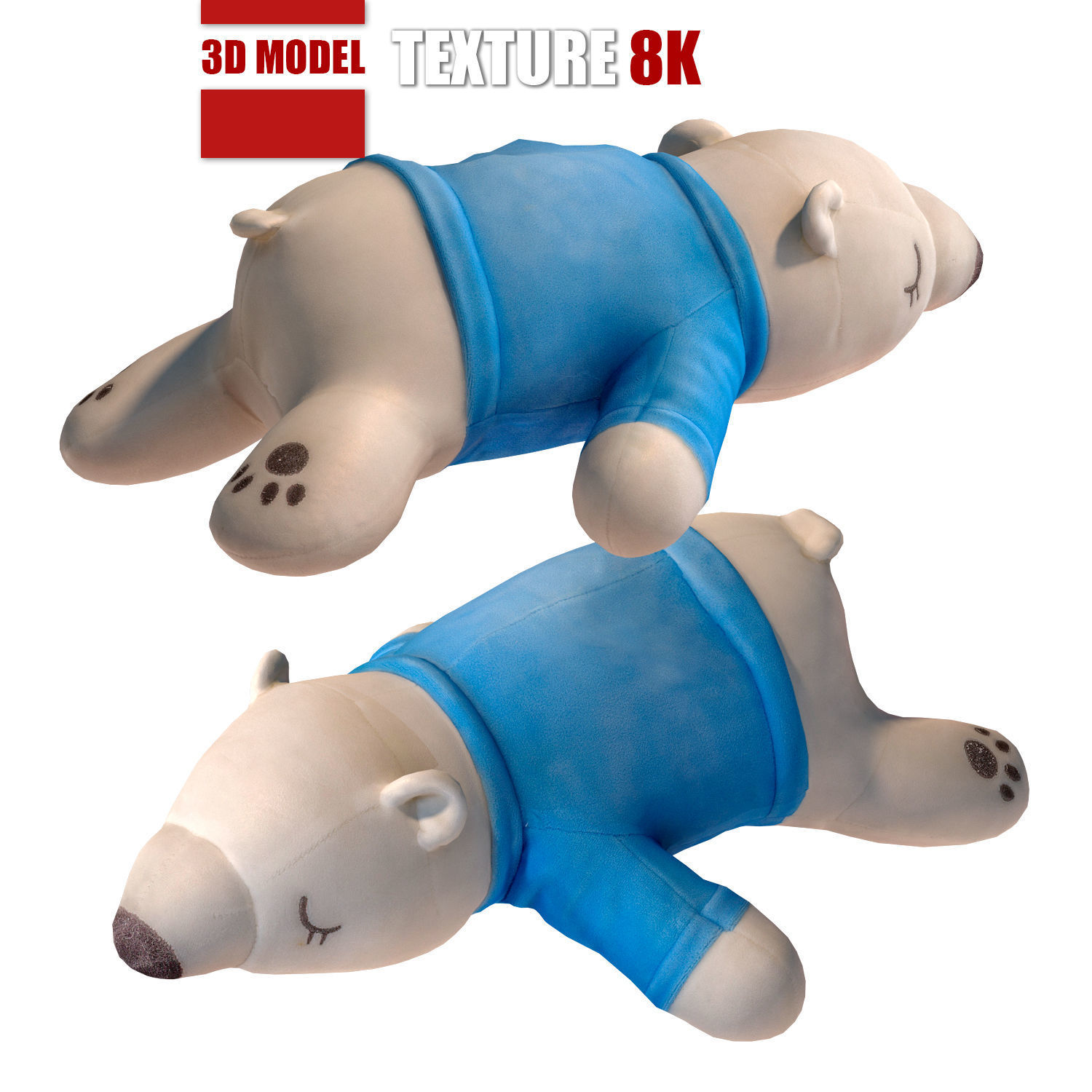 Toy polar bear 131 Low-poly 3D model_0