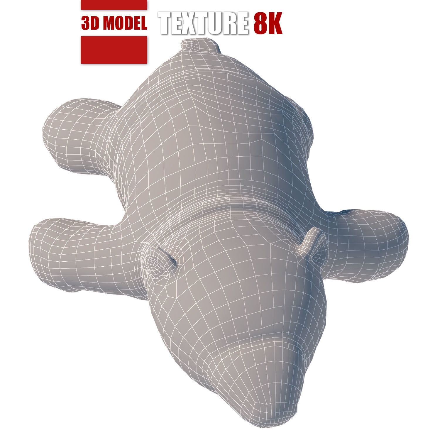 Toy polar bear 131 Low-poly 3D model_2