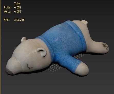 Toy polar bear 131 Low-poly 3D model_5