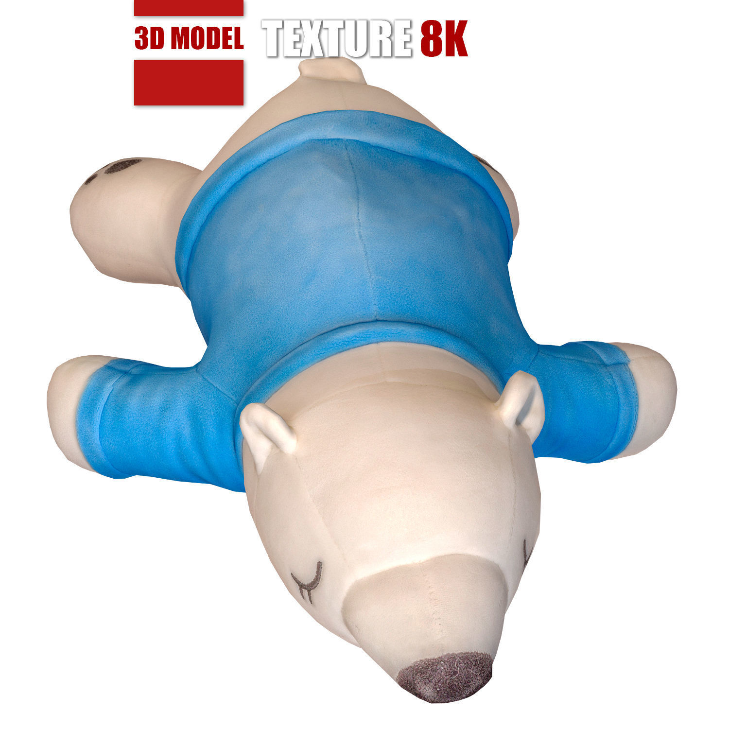 Toy polar bear 131 Low-poly 3D model_1
