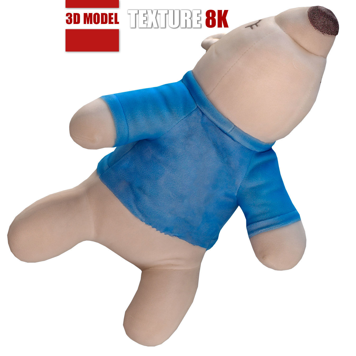 Toy polar bear 131 Low-poly 3D model_3