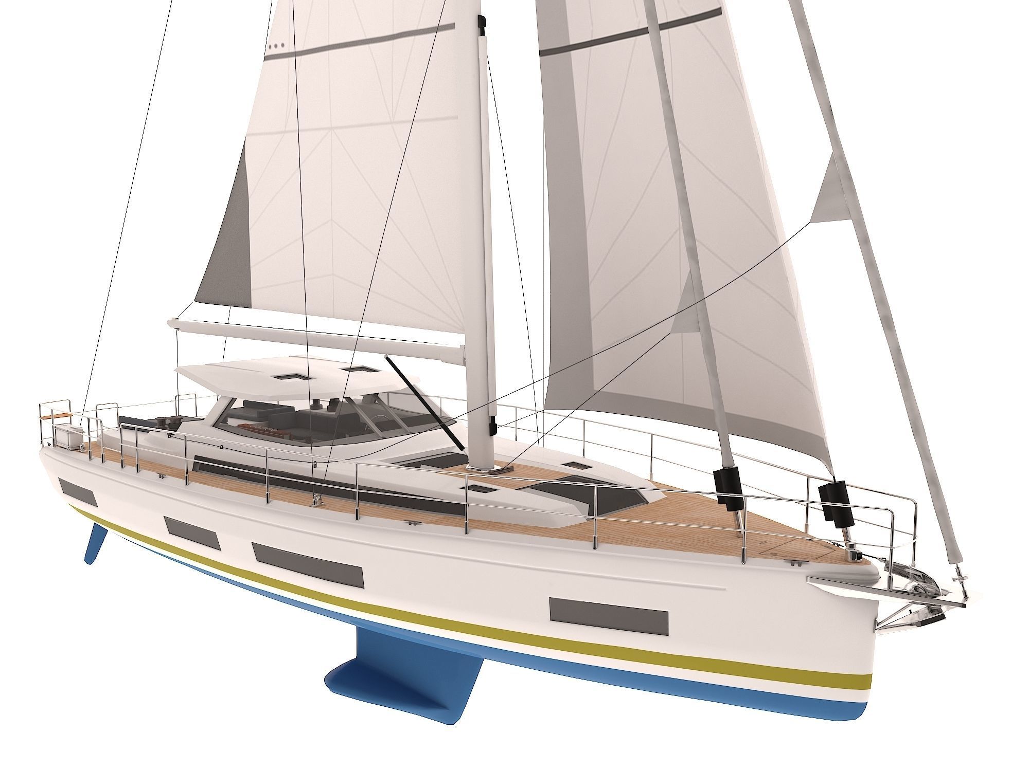 Sailing Yacht Amel 50 3D model_3