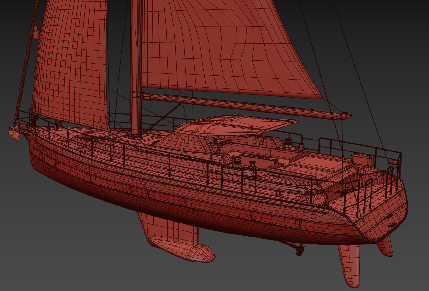 Sailing Yacht Amel 50 3D model_8