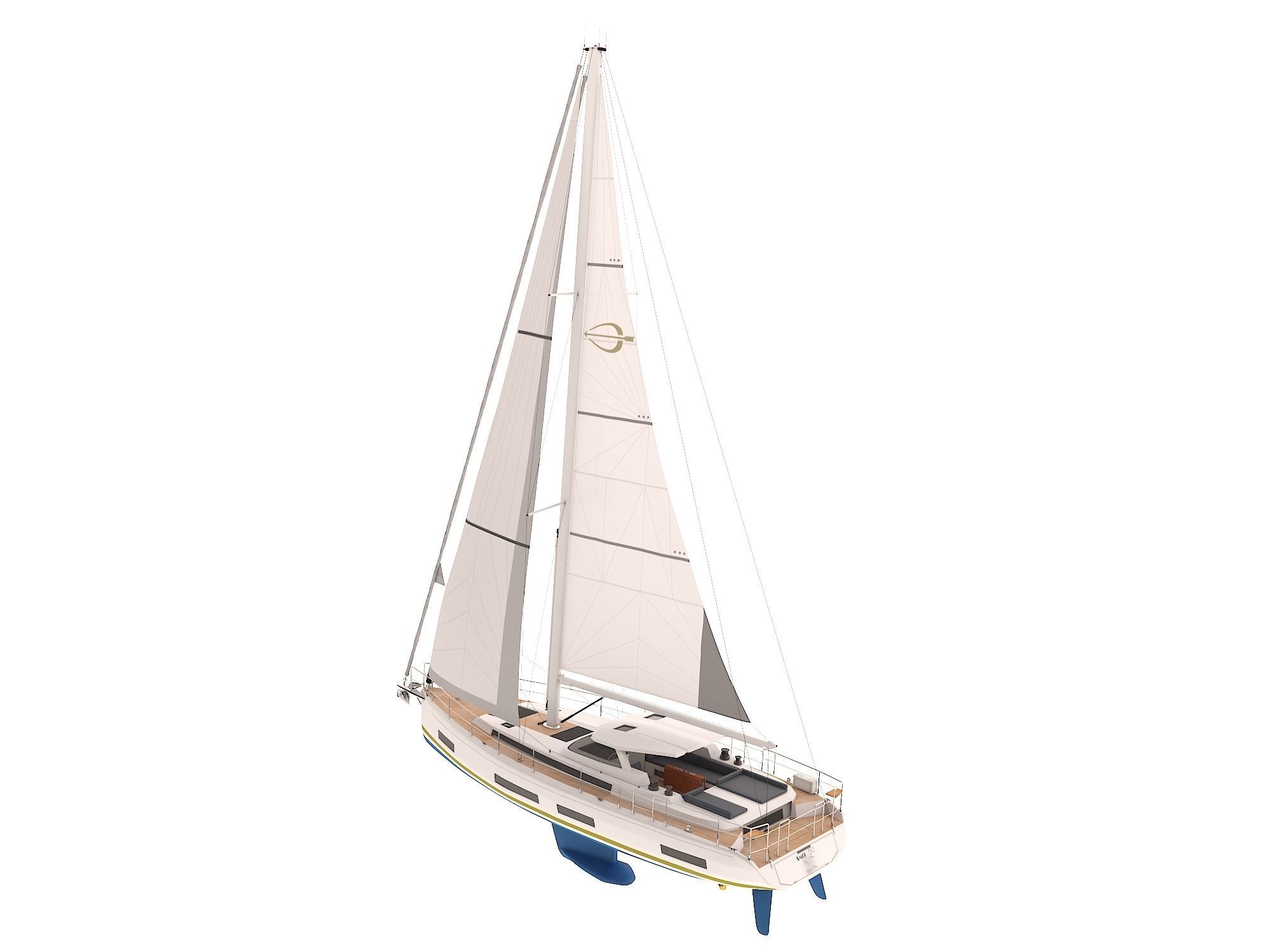Sailing Yacht Amel 50 3D model_2