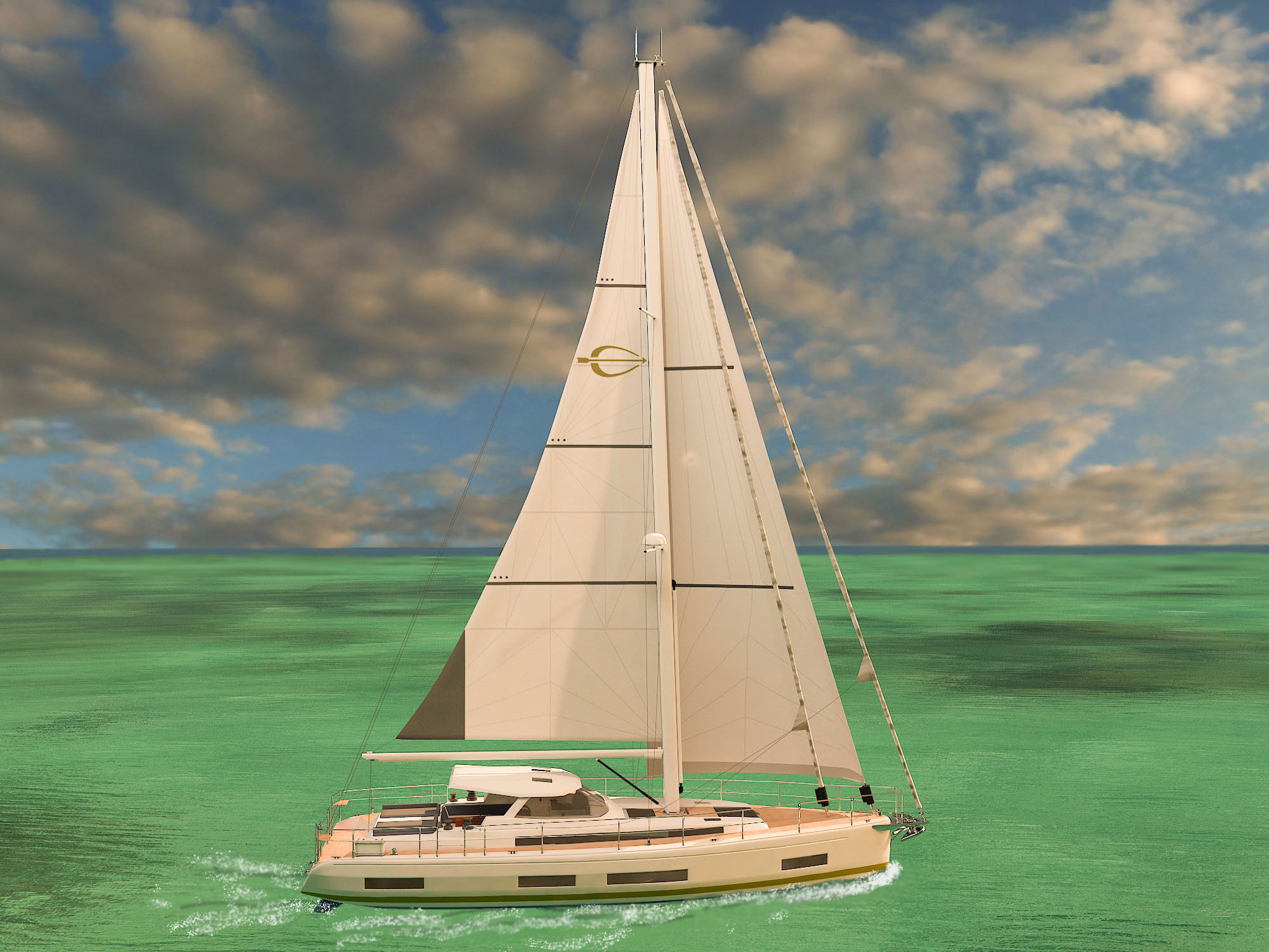 Sailing Yacht Amel 50 3D model_4