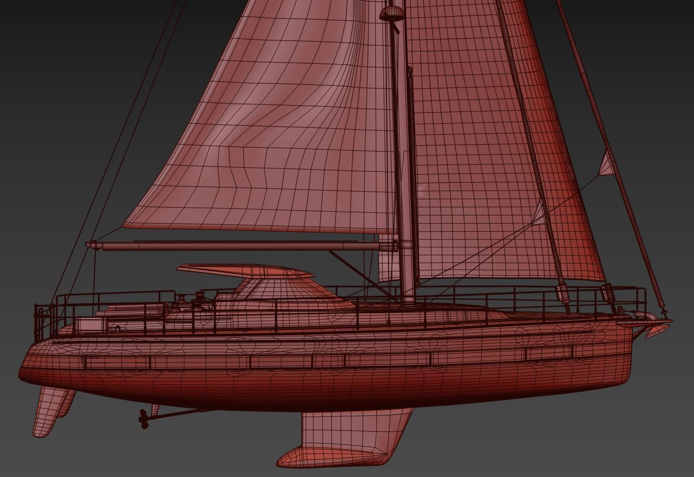 Sailing Yacht Amel 50 3D model_7