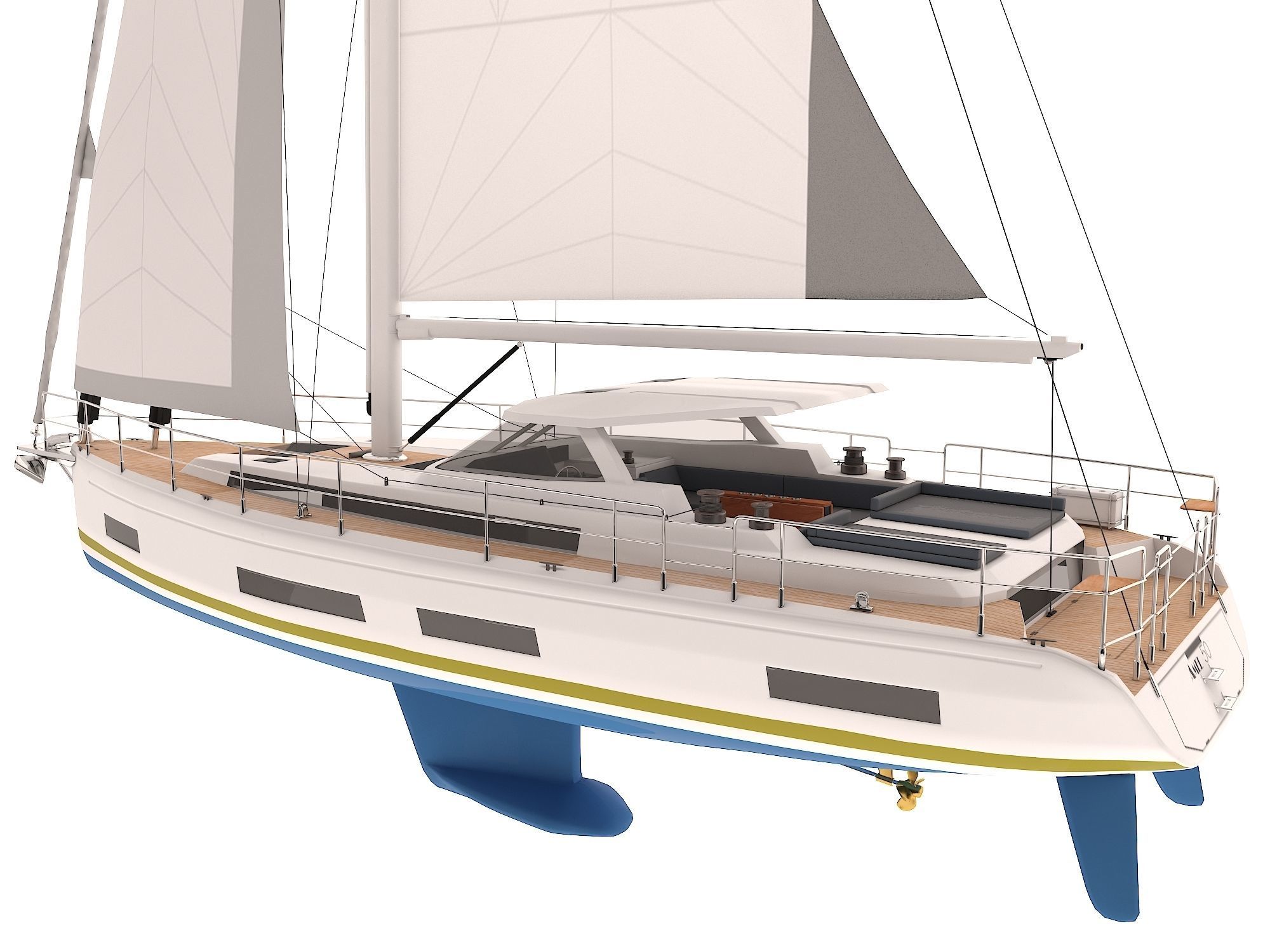 Sailing Yacht Amel 50 3D model_1
