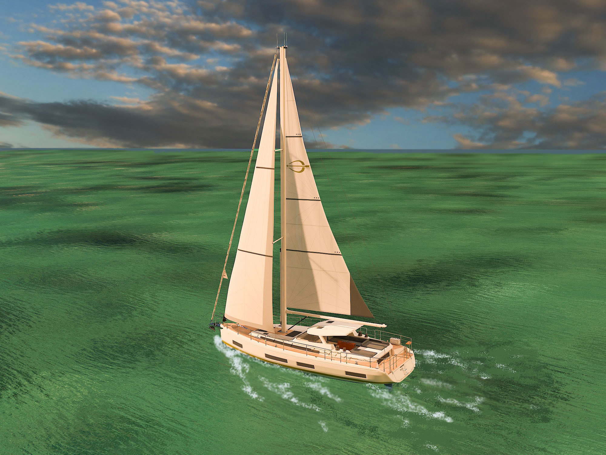 Sailing Yacht Amel 50 3D model_6