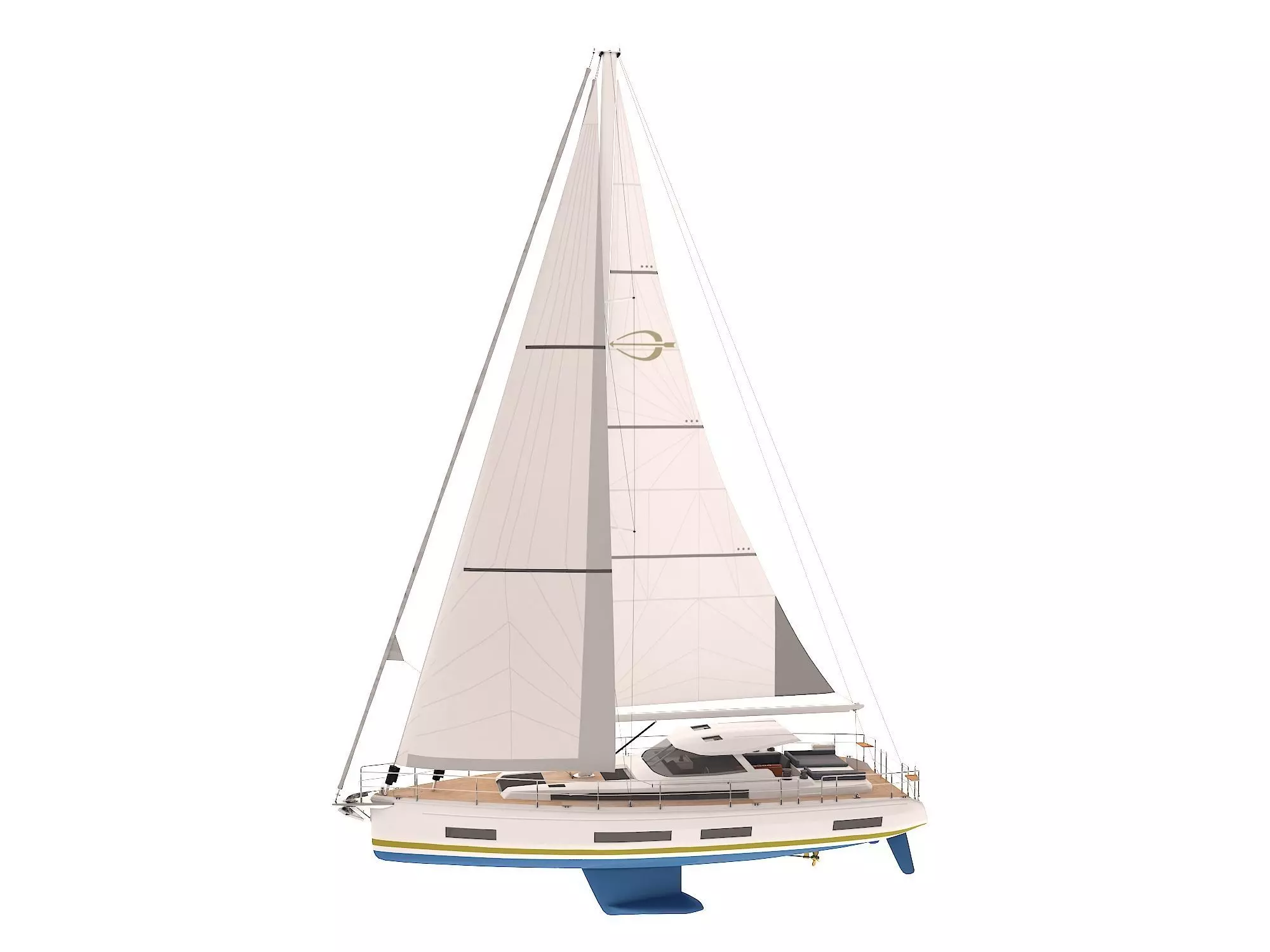 Sailing Yacht Amel 50 3D model_0